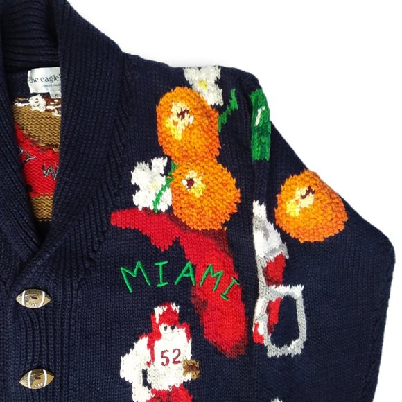 Vtg 1993 The Eagles Eye Cardigan Sweater Size Small College Football Rose Bowl - Picture 4 of 12